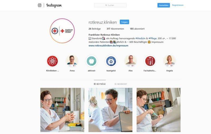 Kampagne Teamgeist erleben der Frankfurter Rotkreuz-Kliniken auf Instagram