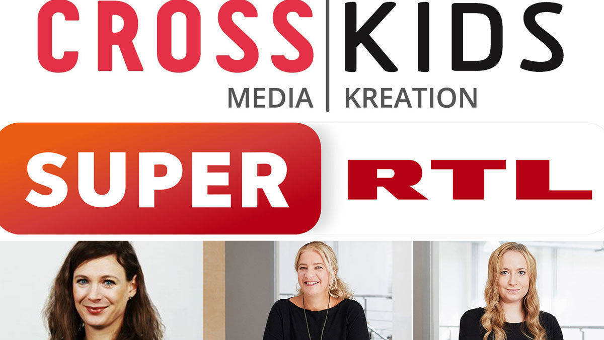 Partner: Susanne Schildknecht (l.), verantwortlich für Marketing und Media bei Super RTL, übergibt den Etat des Senders an Crossmedia, deren stellvertretende Geschäftsführerin Susanne te Poel (M.) und Bianca Grindel, Crosskids..