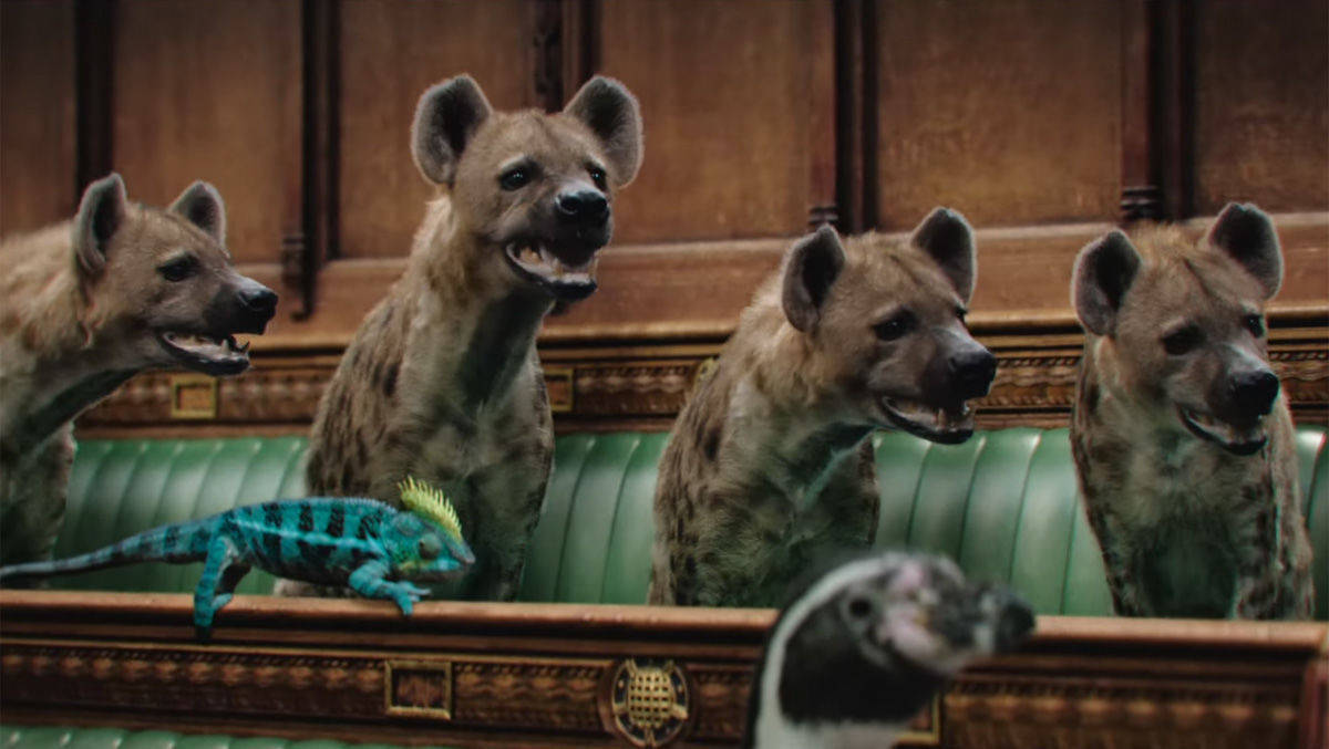 Hyänen, Gnus, Geier, Ziegen, Schafe, Papageien, Hunde - das britische Parlament stellt die Kampagne der Times sehr bunt dar.